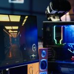 RGB lights illuminated fans on gaming computer